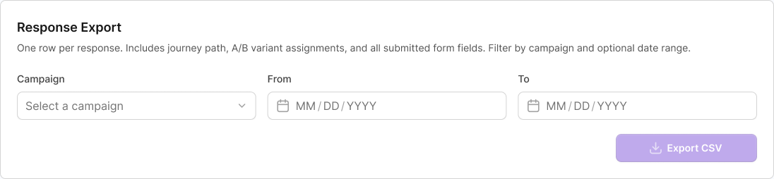 Exporting responses to CSV